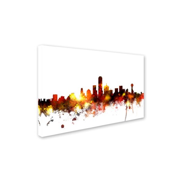 Michael Tompsett 'Dallas Texas Skyline II' Canvas Art,12x19